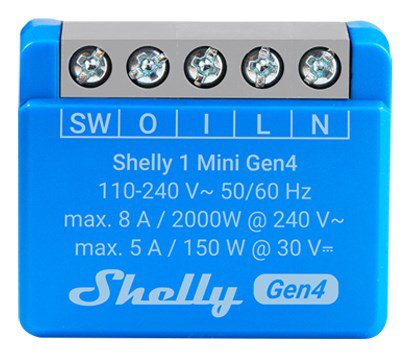 SHELLY 1 Mini Gen4 Išmanusis jungiklis 1P Mėlyna