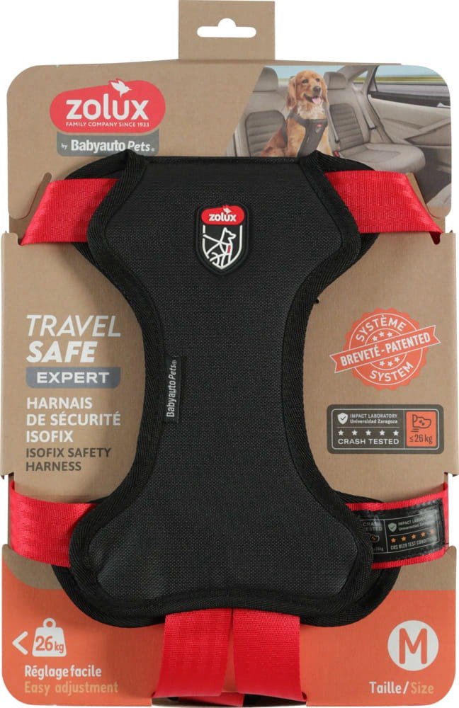 ZOLUX Travel Safe M red - petnešos šunims