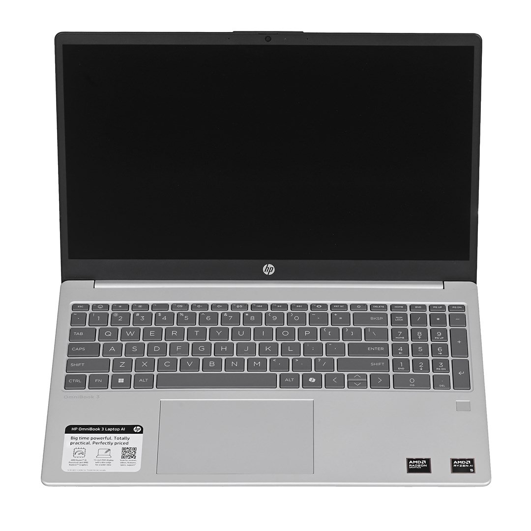 HP OmniBook 3 15-FN0105D Ryzen AI 5 330, 15,6 colių FHD jutiklinis IPS ekranas, 16 GB RAM