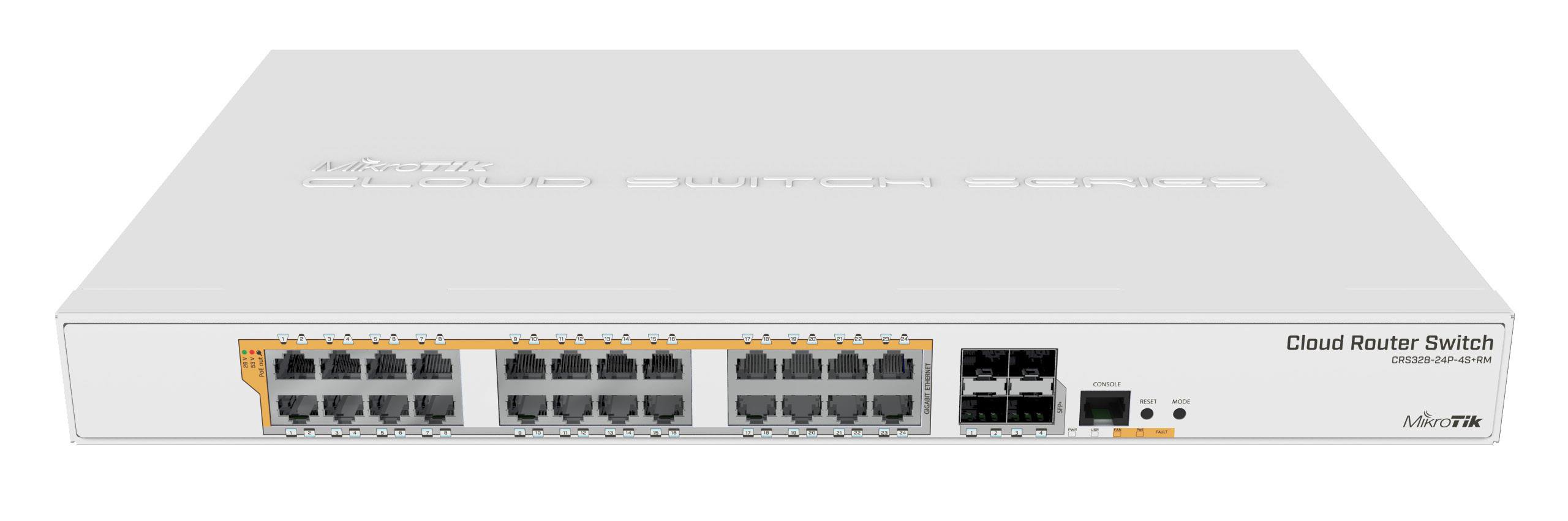 Maršrutizatorius MikroTik  CRS328-24P-4S+RM Gigabit Ethernet POE/POE+ router/switch  Managed L3