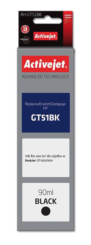Activejet AH-GT51Bk rašalas (pakaitinis HP GT51BK M0H57AE; Supreme; 90 ml; juodas)