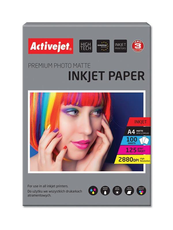 Activejet " AP4-125M100" matinis popierius (A4; 100 lapų)