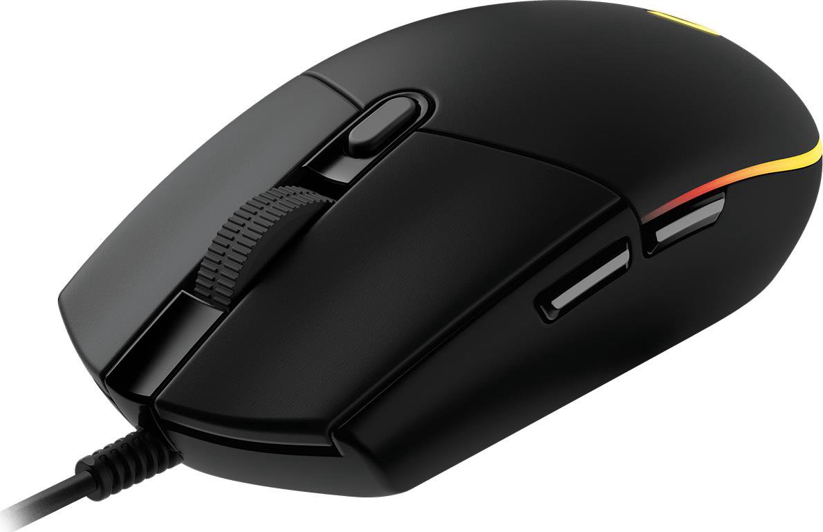 Žaidimų pelė LOGITECH G203, laidinė, juoda