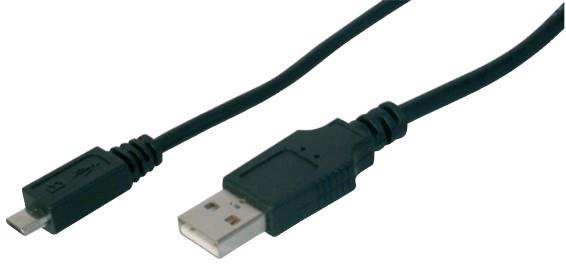 DIGITUS AK-300110-018-S USB kabelis 1,8 m 2.0 USB A Micro-USB B Juoda