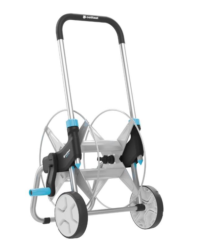 CELLFAST 55-050 EXPLORER sodo žarnos ritė Žarnos vežimėlis 1/2 60 m Juoda, Mėlyna, Pilka