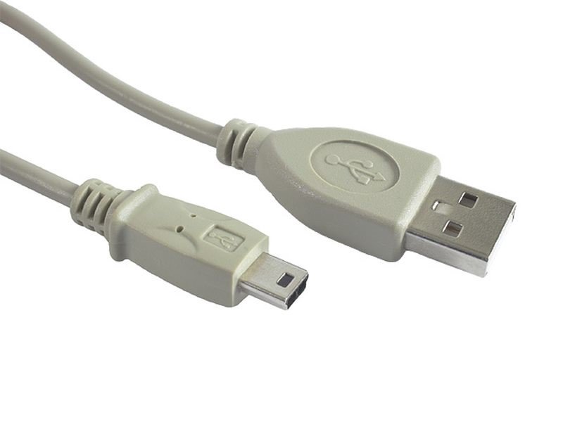 Kabelis GEMBIRD USB, Type A M - mini USB Type A M, 1.8m, pakuotėje, baltas