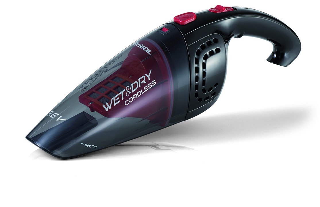 ARIETE 2474 Wet & Dry Cordless rankinis dulkių siublys Bemaišis P1,2 Ah Juoda, Violetinė