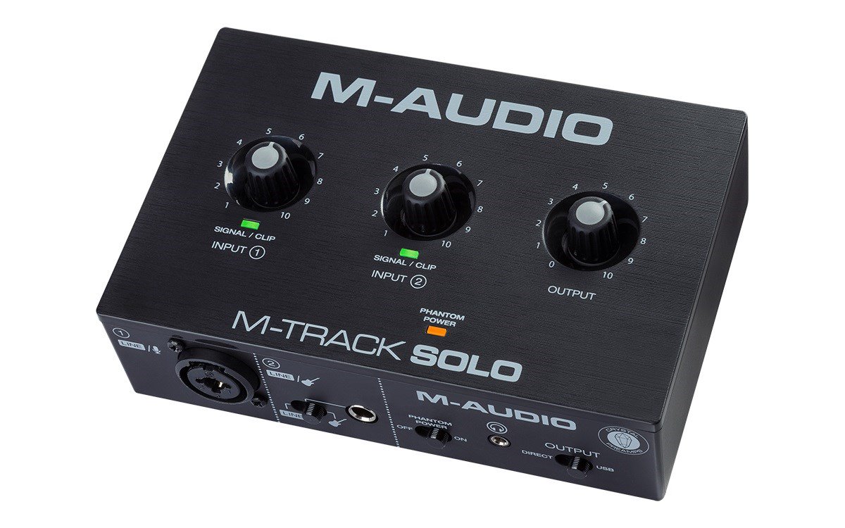 M-AUDIO M-Track Solo USB Garso sąsaja Crystal išankstinis stiprintuvas 16 bit 48 kHz Juoda