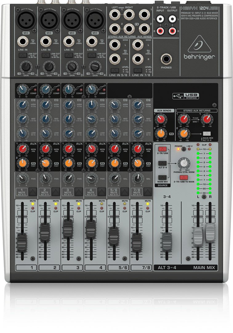 Behringer Xenyx 1204USB garsų maišiklis 12 kanalai Pilka
