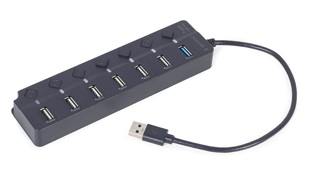 USB šakotuvas Gembird UHB-U3P1U2P6P-01 7 (1 x USB 3.1 + 6 x USB 2.0) juodas