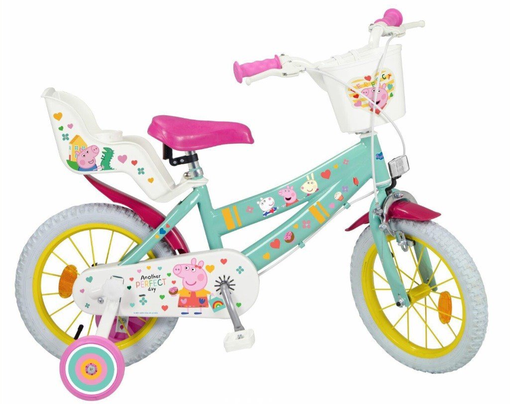 Vaikiškas dviratis 14" Peppa Pig žalias 1498 TOIMSA