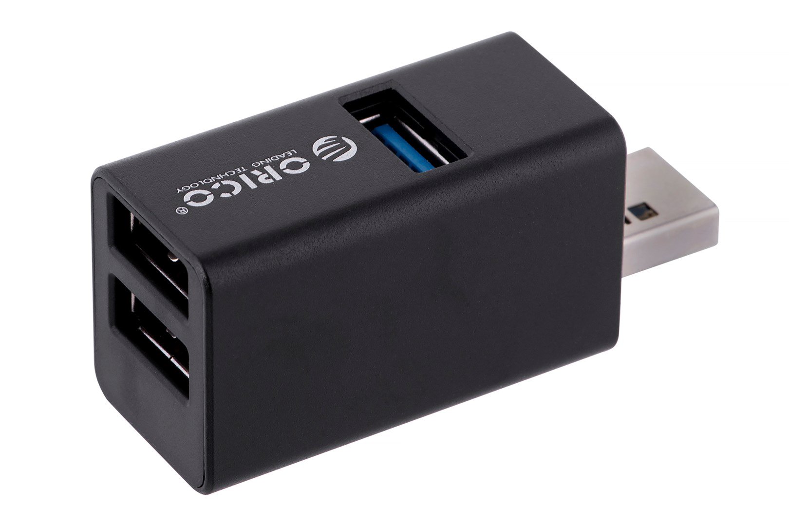 Adapteris Orico INI HUB USB-A, 3x USB-A (2x2.0, 1x3.1), MINI-U32L-BK-BP