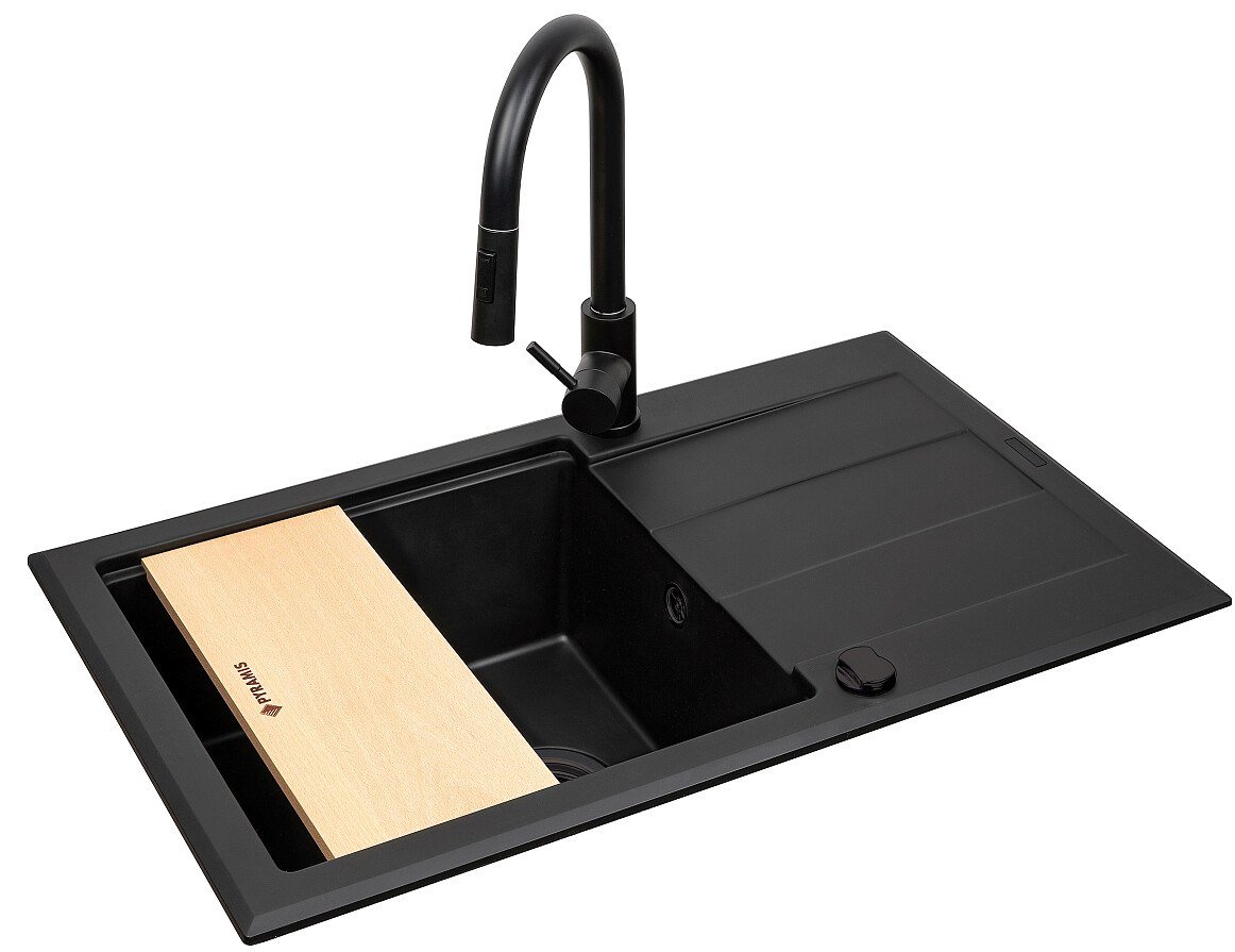 Rinkinys - PYRAMIS SPARTA PLUS LUX (78X48) 1B 1D kriauklė + IDEA BLACK EDITION BATERIJA - 070175802B