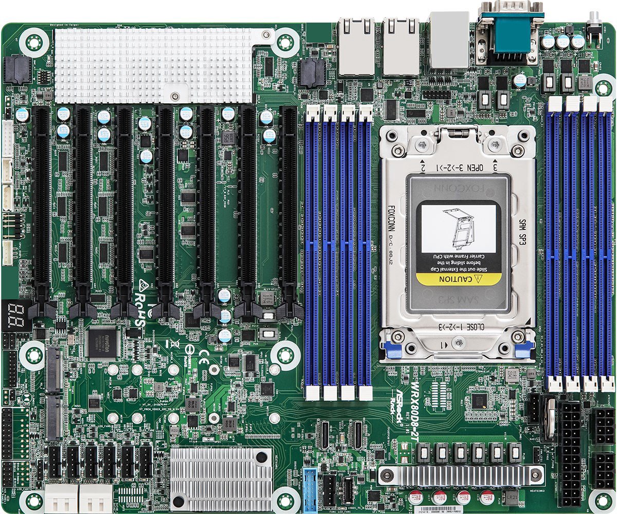 Asrock WRX80D8-2T pagrindinė plokštė AMD WRX80 sWRX8 lizdas ATX