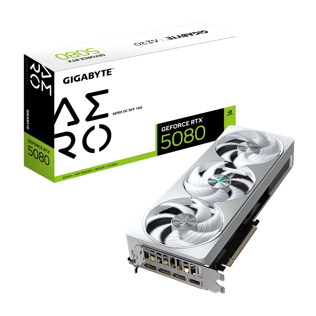 Vaizdo plokštė Gigabyte GeForce RTX 5080 AERO OC SFF 16G  NVIDIA  16 GB  GeForce RTX 5080  GDDR7