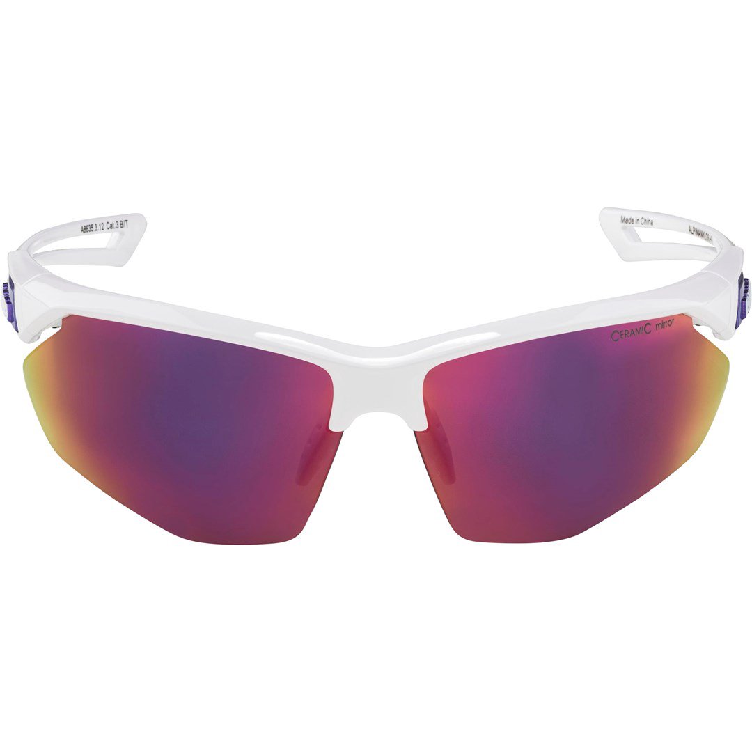 ALPINA Okulary na rower NYLOS HR  biało-fioletowe szkło fioletowe lustro Cat.3