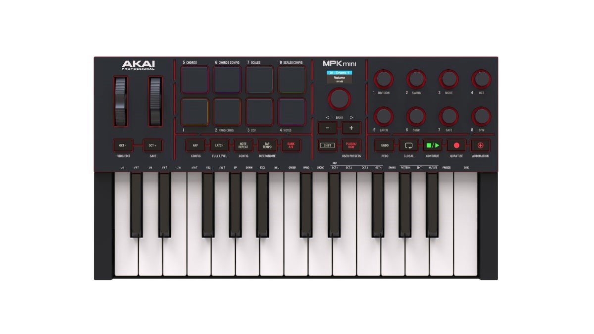 AKAI MPK Mini MK4 - MIDI valdiklis / valdymo klaviatūra, juoda
