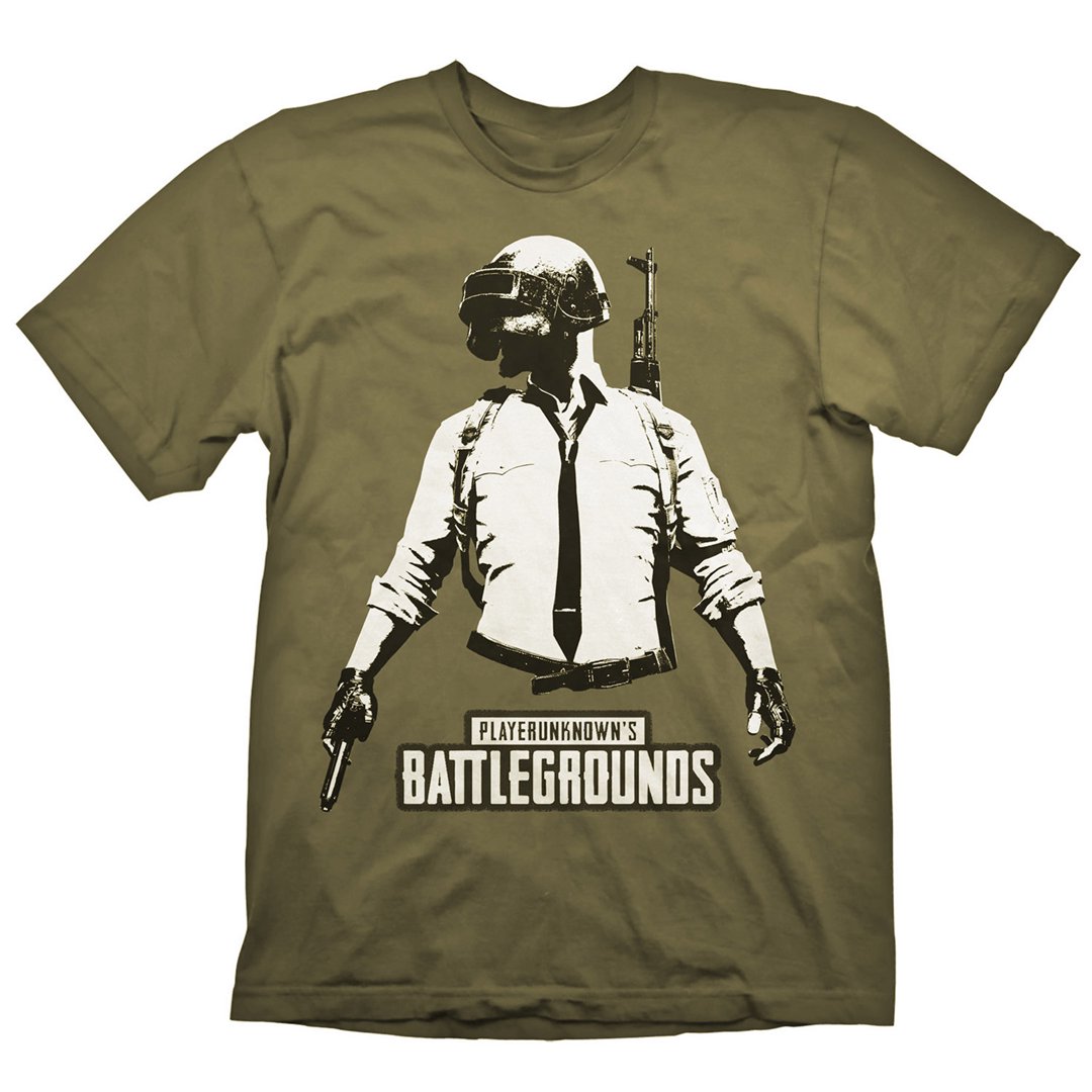 Marškinėliai PUBG T-Shirt PUBG Guy Stencil Khaki S