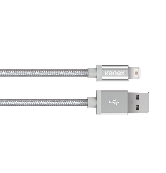 Laidas Kanex Premium Lightning to USB 4ft Braided Charge and Sync Cable - Silver