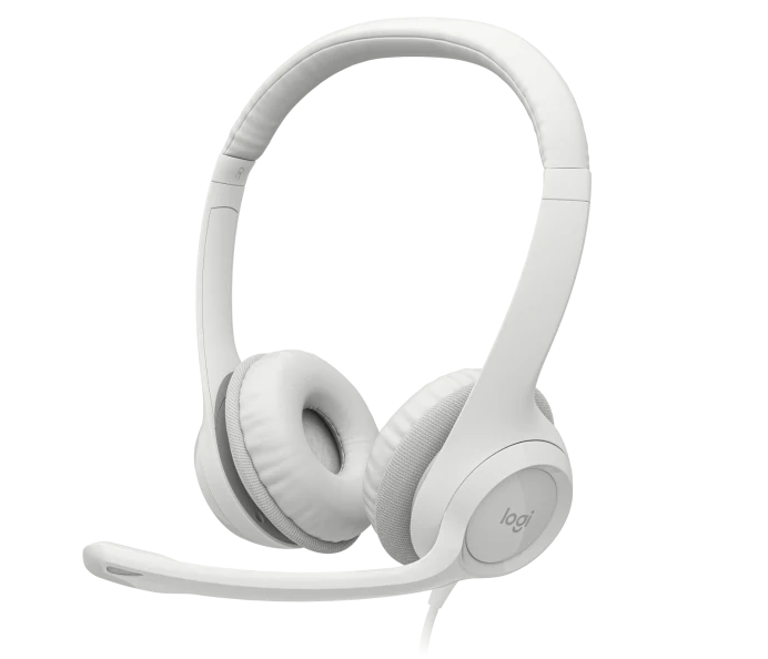 Ausinės LOGITECH H390, su mikrofonu, USB, Off White