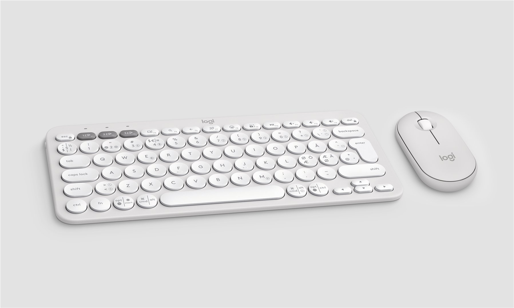 Klaviatūra ir pelė LOGITECH 2 Combo, bevielė, Tonal White