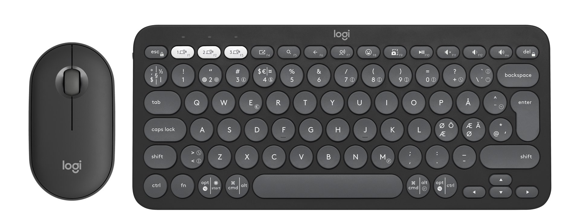 Klaviatūra ir pelė LOGITECH 2 Combo, bevielė, Tonal Graphite