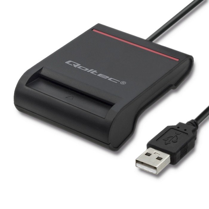 Kortelių skaitytuvas QOLTEC 50642 Smart chip ID USB