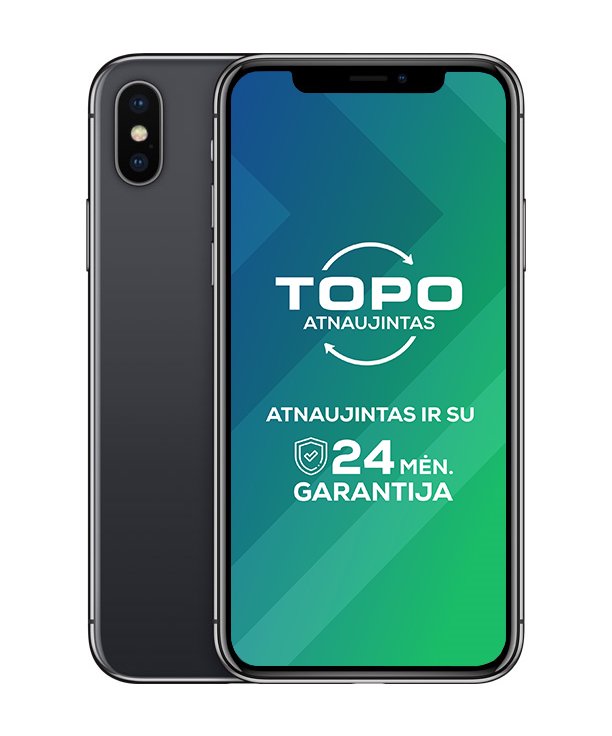Mobilusis telefonas APPLE iPhone X 64GB Space grey, Atnaujintas, A lygis