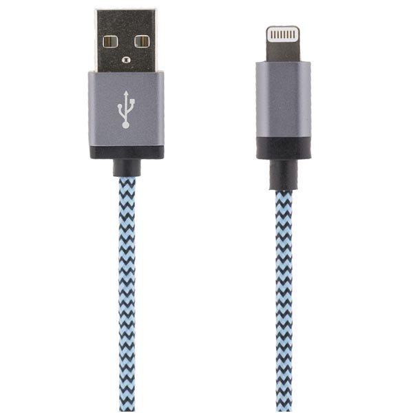 Mob. telefono kabelis STREETZ USB-Lightning iPhone, 1.0m, mėlynas / IPLH-236