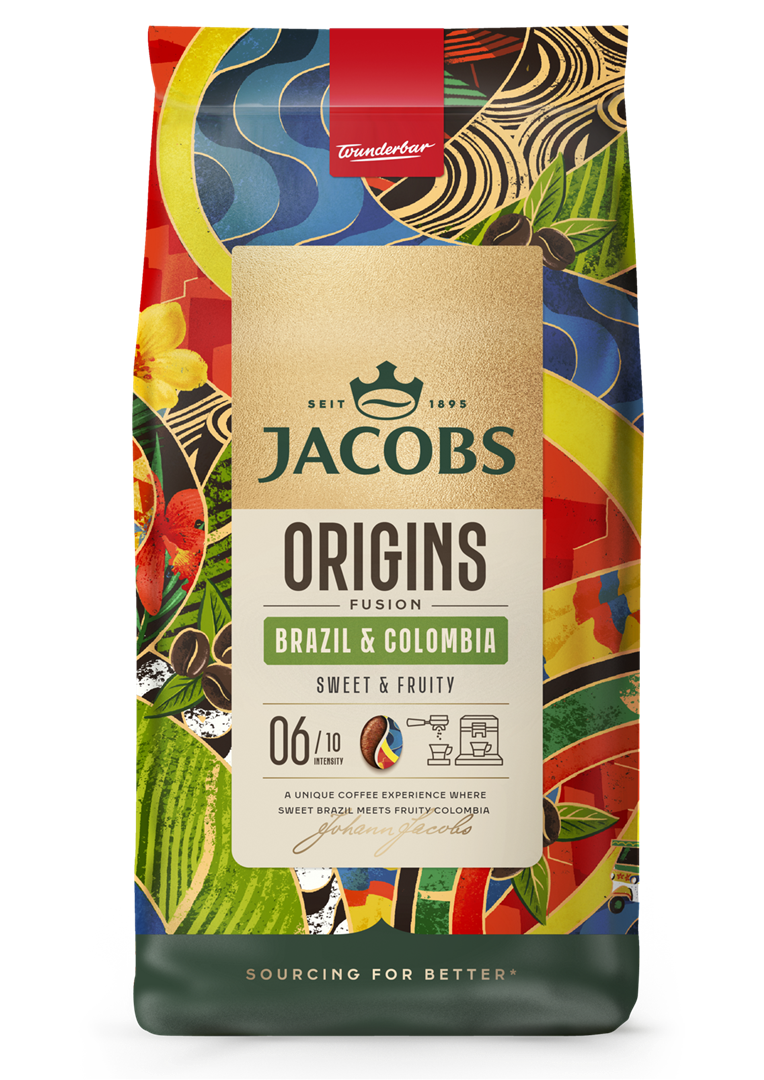 Kavos pupelės JACOBS Brazil&Colombia, 1 kg.