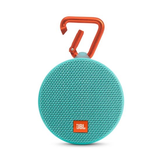 Kolonėlė JBL Clip2, 3W, su karabinu, su mikrofonu, pakabinama, atsp. drėgmei, IPX7, melsva