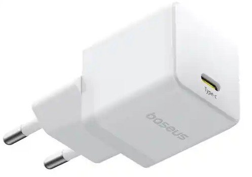 Sieninis įkroviklis BASEUS Palm 20W USB-C QC3.0 PD3.0, baltas