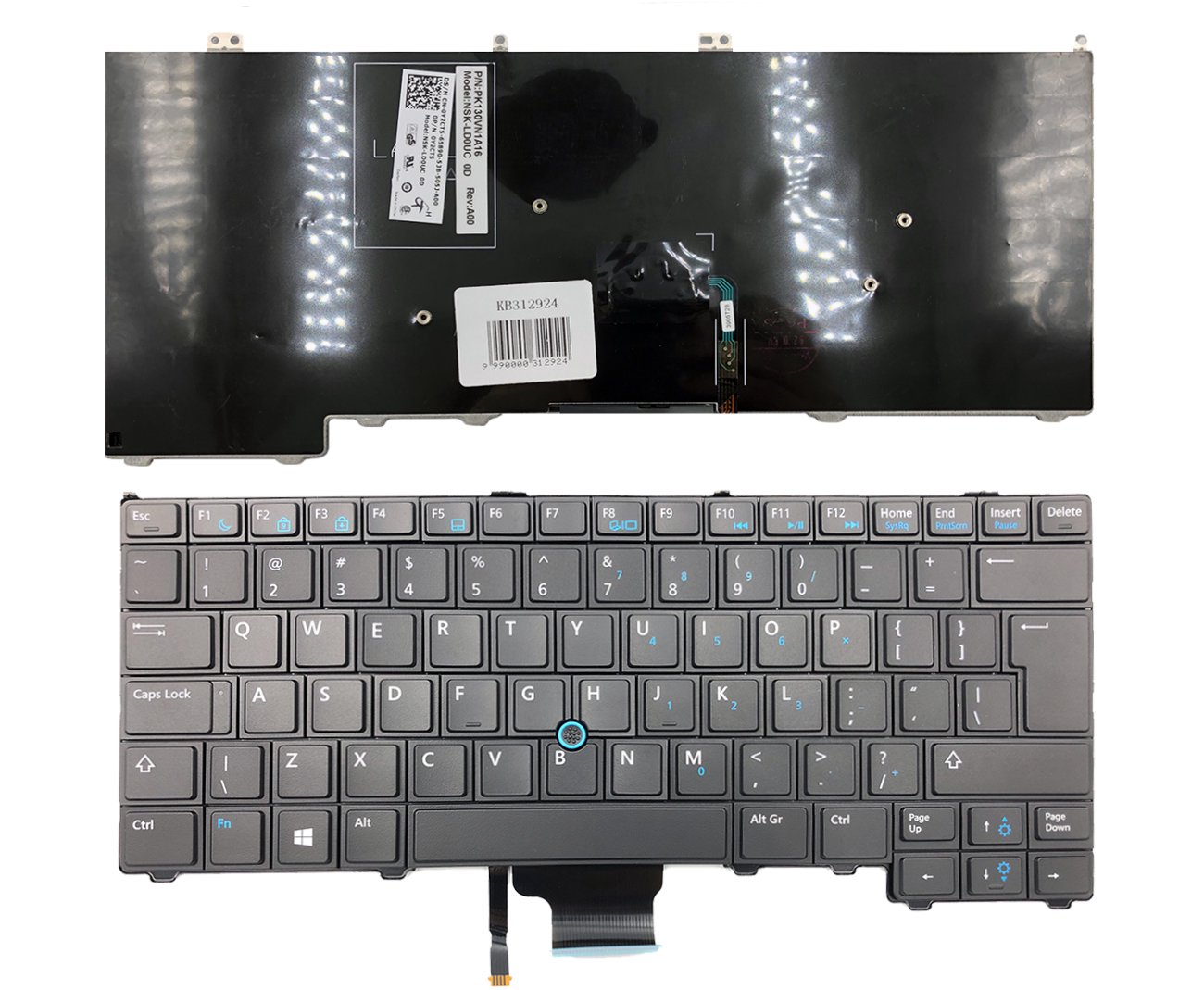 Klaviatūra Dell: Latitude E7240, E7440, D4HRW UK