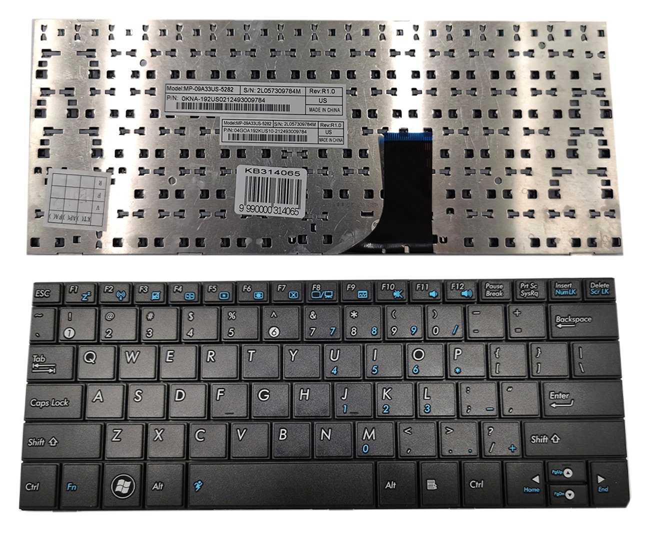 Klaviatūra ASUS: EEE PC 1001, 1001PXD, 1005, 1005HA