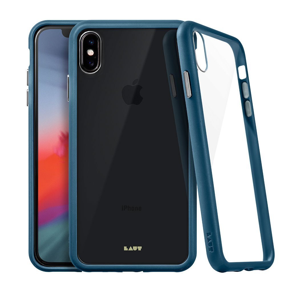 Dėkliukas LAUT Accents Glass iPhone XS Max, nugarėlė, skaidrus mėlynas