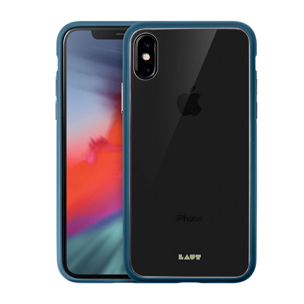 Dėkliukas LAUT Accents Glass iPhone XS, nugarėlė, skaidrus mėlynas