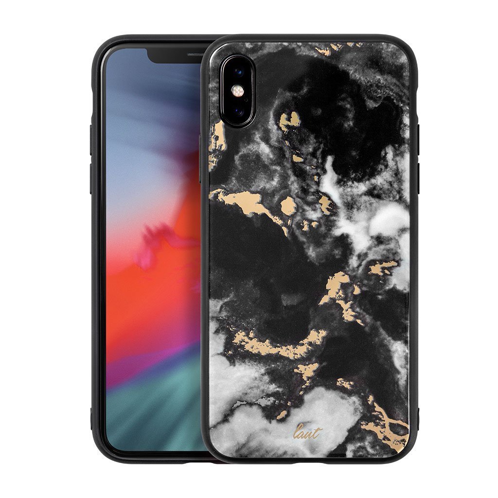 Dėkliukas LAUT Mineral Glass iPhone XS Max, nugarėlė, juodas