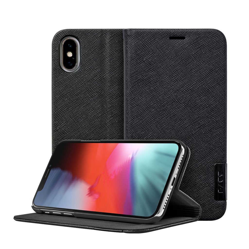 Dėkliukas LAUT Prestige Folio iPhone XS, knygutė, juoda