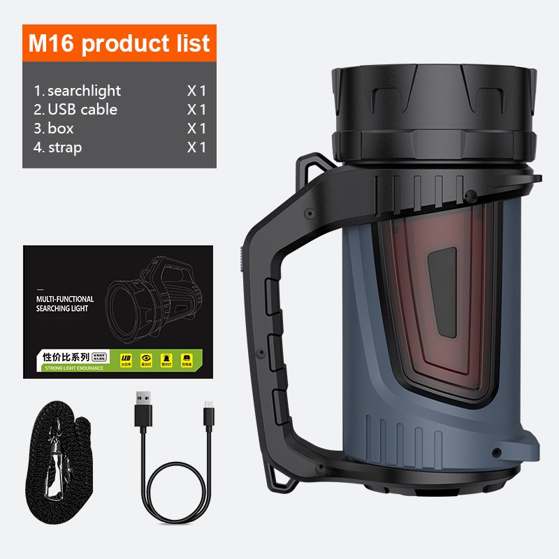 Žibintuvėlis su rankena M16, 5W 400lm, 3900mAh, iki 340m, su POWERBANK