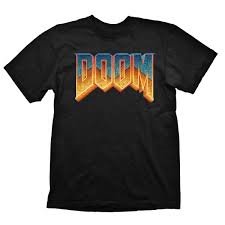 Marškinėliai Doom Classic Logo XL, juodi