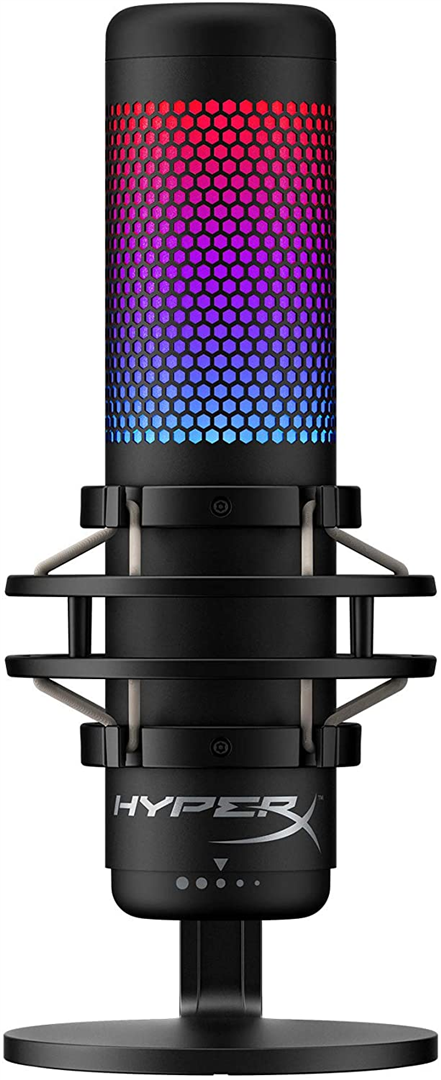 Mirkrofonas HyperX QuadCast S, RGB, Juodas/pilkas