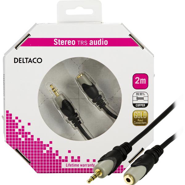 Kabelis DELTACO garso, ilgintuvas 3.5mm, 2.0m / MM-160-K