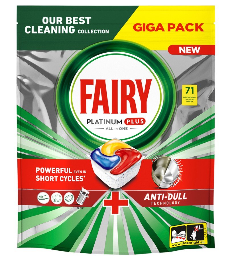 Plovimo tabletės FAIRY Platinum Plus AIO 71 vnt.