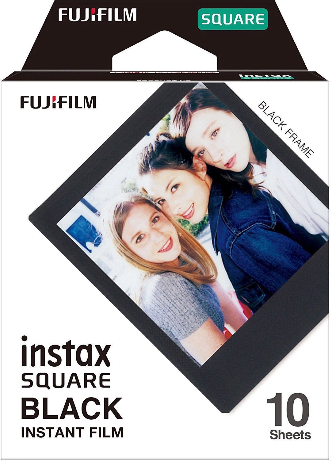 Momentinės fotoplokštelės instax SQUARE  BLACK FRAME (10pl)