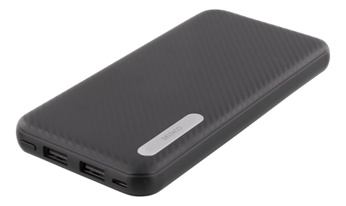 Išorinė baterija DELTACO 10000mAh, 2.1A, 37Wh, juoda / PB-1063