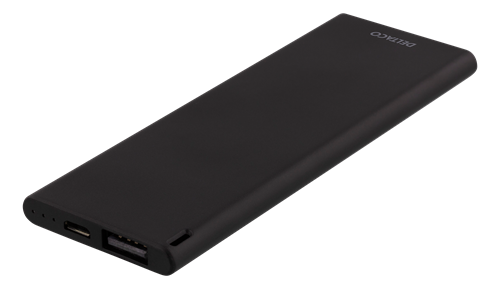 Išorinė baterija DELTACO 3600 mAh, 7mm, 2.1A, USB-A, juoda / PB-3600B