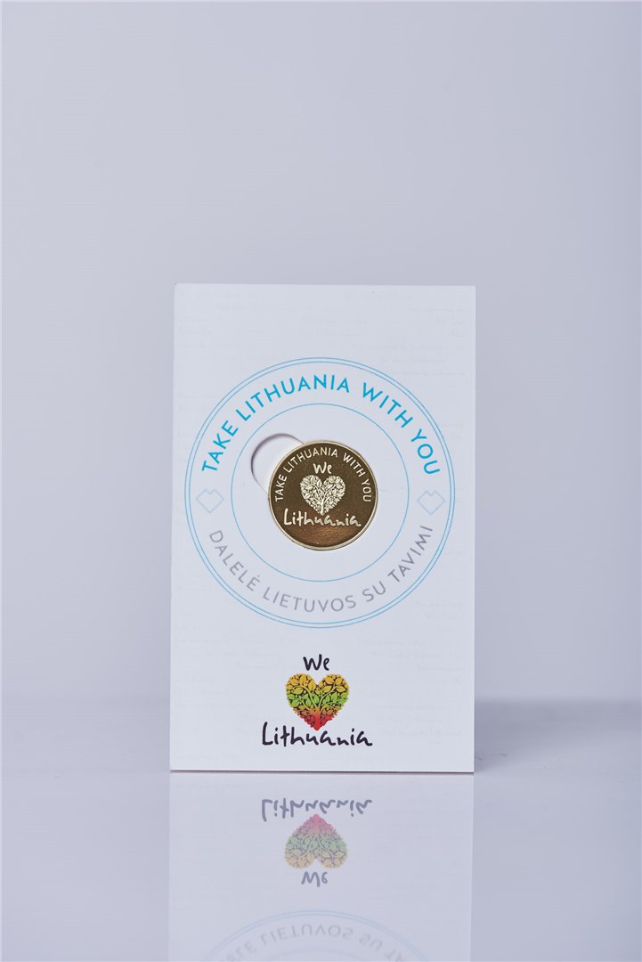 Medalis "Sėkmės pinigėlis - We love Lithuania"  27 mm. dėkl.