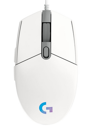 Žaidimų pelė LOGITECH G203, laidinė, balta