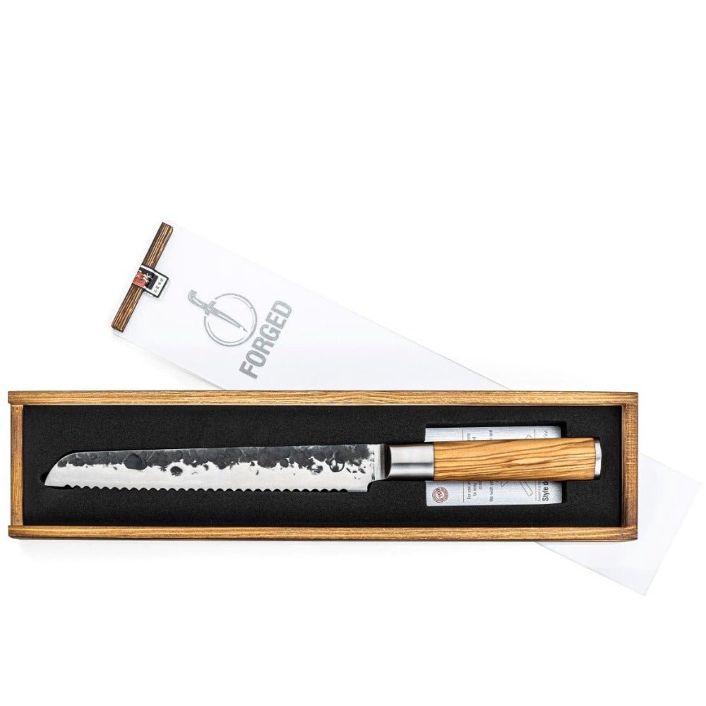 Japoniško plieno peilis STYLE DE VIE Olive Forged, Bread, 20,5 cm (duonos)