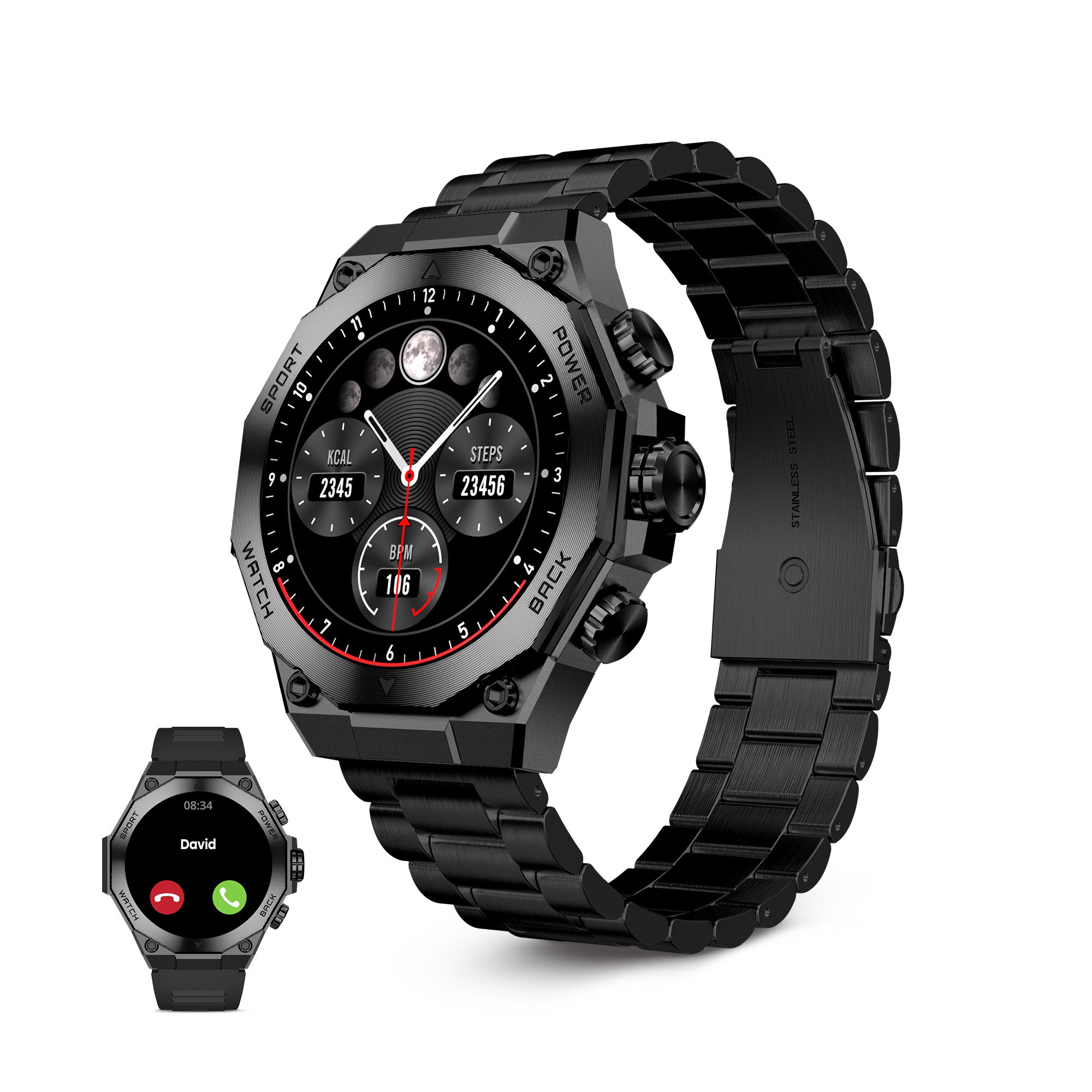 Ksix Smartwatch TITANIUM,  Black